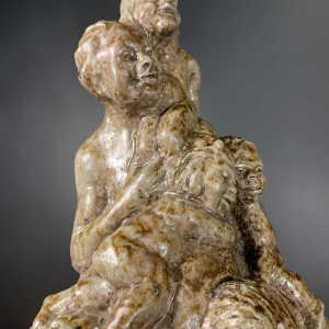 BEESEL TERRACO DRAAK Sint Joris, Sculpture en Grès, Centaure et Putti, ca 1940