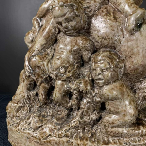 BEESEL TERRACO DRAAK Sint Joris, Steengoed Sculptuur, Centaur en Putti 1940s