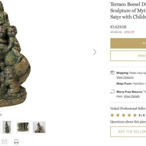 BEESEL TERRACO DRAAK Sint Joris, Stoneware Sculpture, Centaur and Putti 1940s