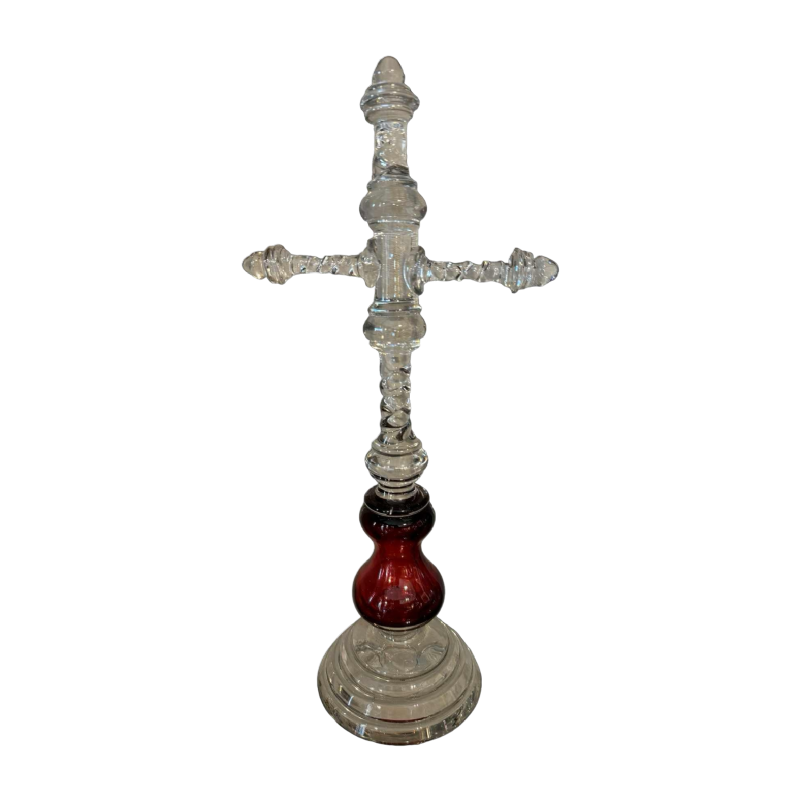 Rare Croix en verre d'Herbatte à Namur ou Chênée à Liège
