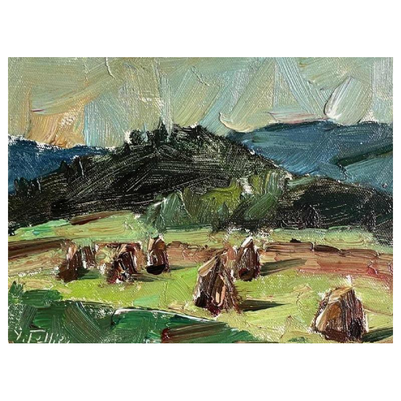 Yvonne TELLIER (1917-2017) « Haute Ardenne » huile/toile maroufl. 16x21 cm