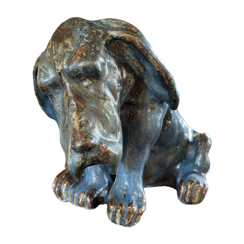 ARTHUR CRACO, Sculpture of a dog, salt stoneware, ca 1900