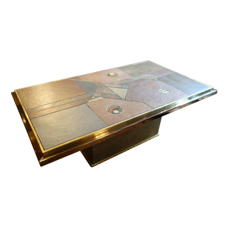 Paul Kingma "Las Vegas" Coffee Table Design Brutalist Style, 1970s