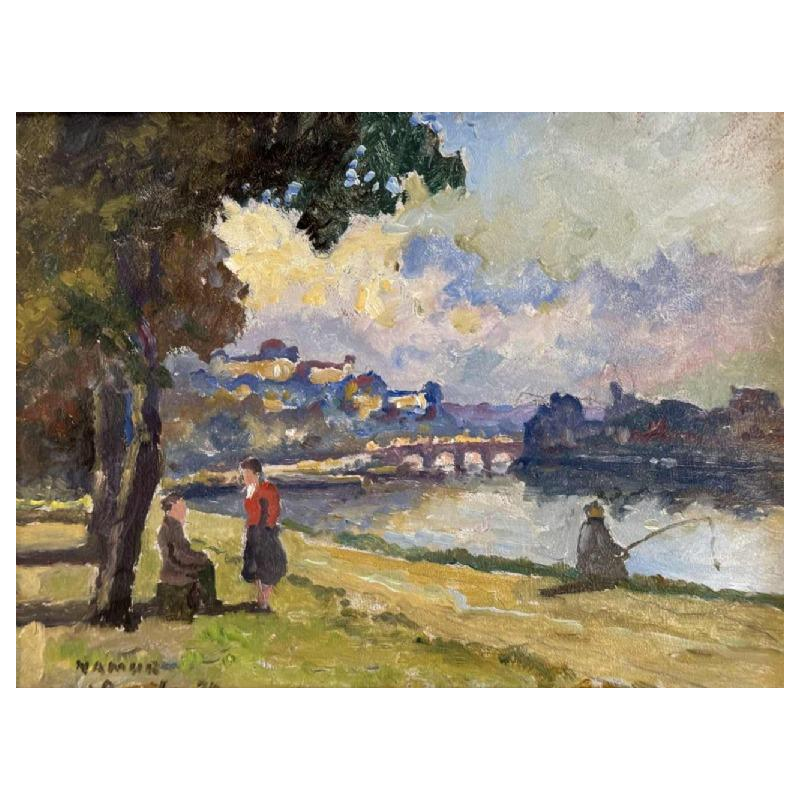 Albert DANDOY (1885-1977): Namur - Citadel and Jambes Bridge from La Plante