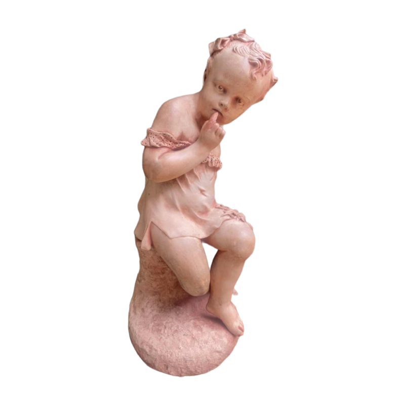 Charles Martial Baury " Fillette" sculpture en terre cuite signée et datée 1868