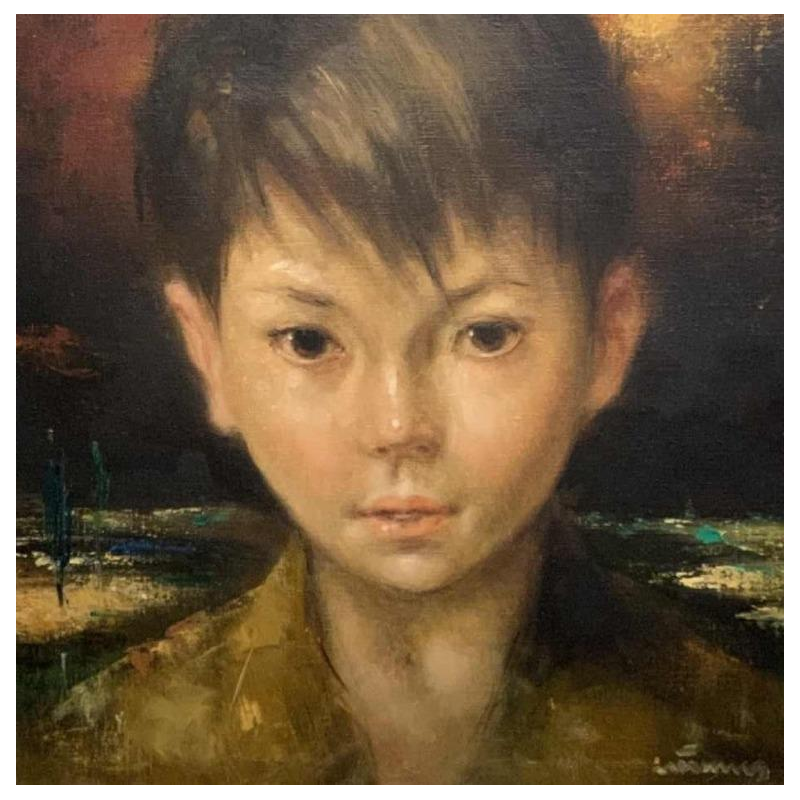 Victor QUIENEN (1918-1983) "Portrait d'un jeune garçon" huile sur toile 50x40 cm