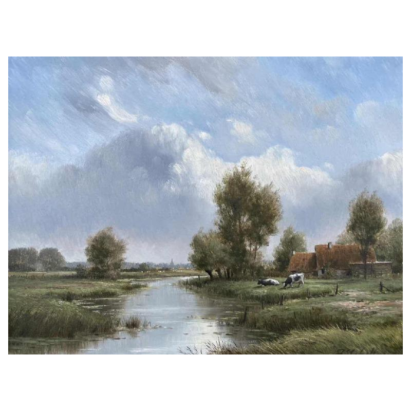 Jan SCHOLTEN (1948-) : « paysage bucolique » hst 24x32 cm