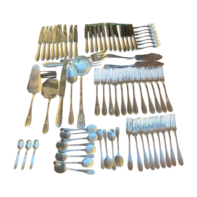 Service ménagère signé Boulenger 137 pièces métal argenté Art Déco 1930
