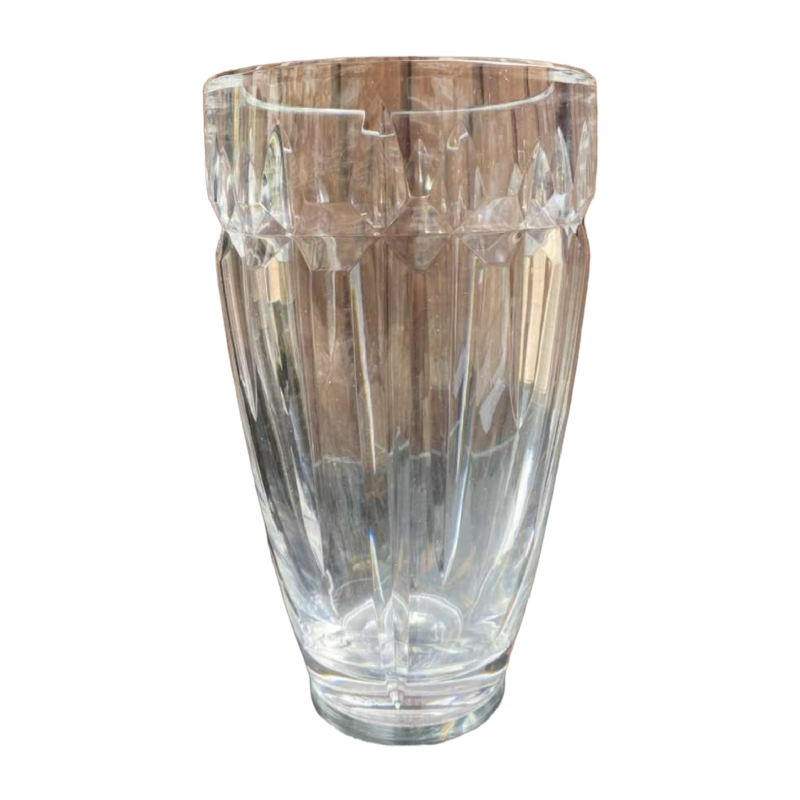 Large heavy crystal vase signed Schneider Art Deco 1930
