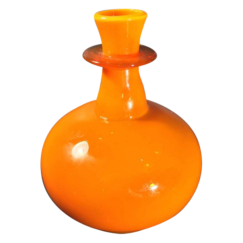 Erik Hoglund pour Kosta Boda, vase verre soufflÃ© orange H 1653/200, Circa 1960