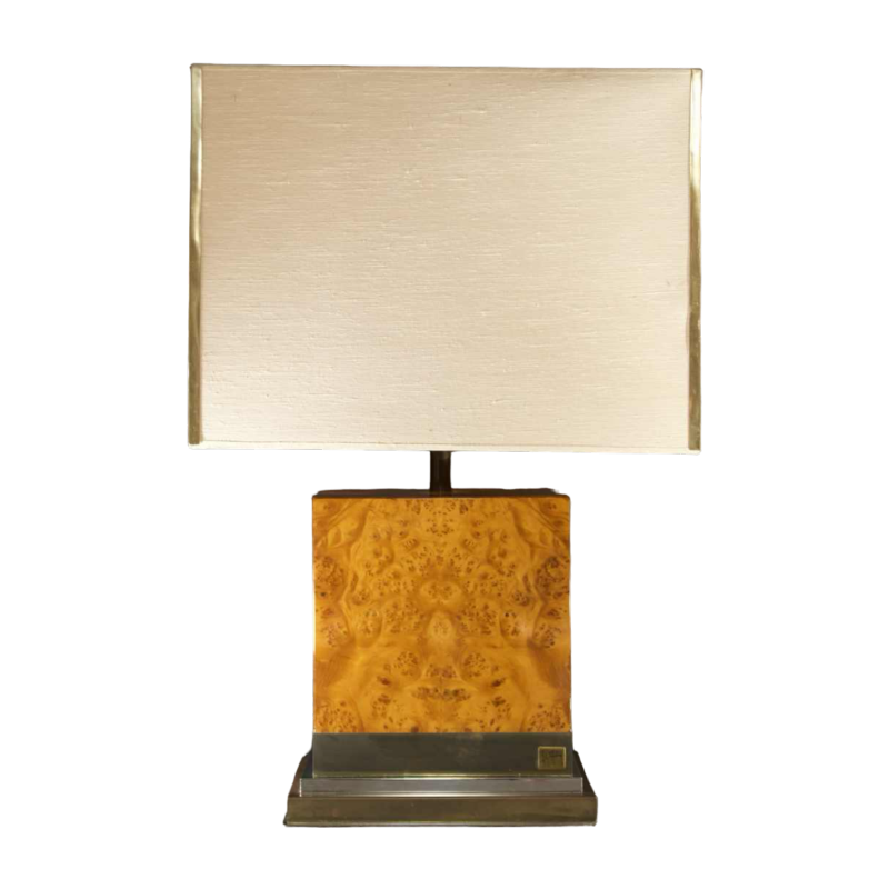Jean Claude Mahey - Lampe de table, bois d'ébène, laiton, Hollywood Regency 60s