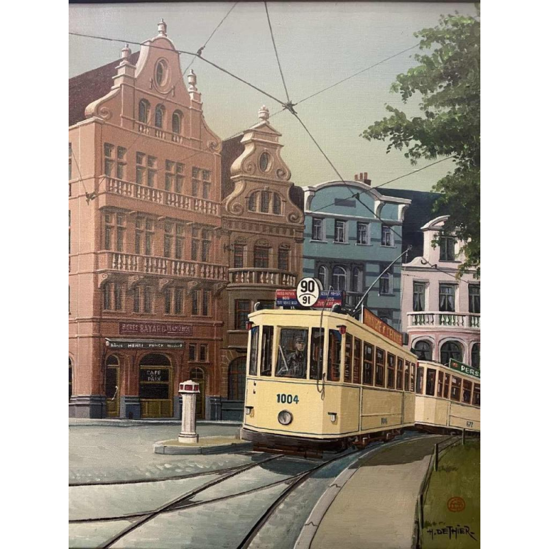 Henri DETHIER (1939-2009): « Le tram Place des Bienfaiteurs à Schaerbeek »