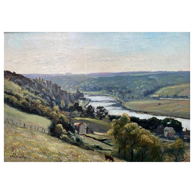 Albert DANDOY (1885-1977) « La Meuse vers Beez 1942 » hst 50x70 cm