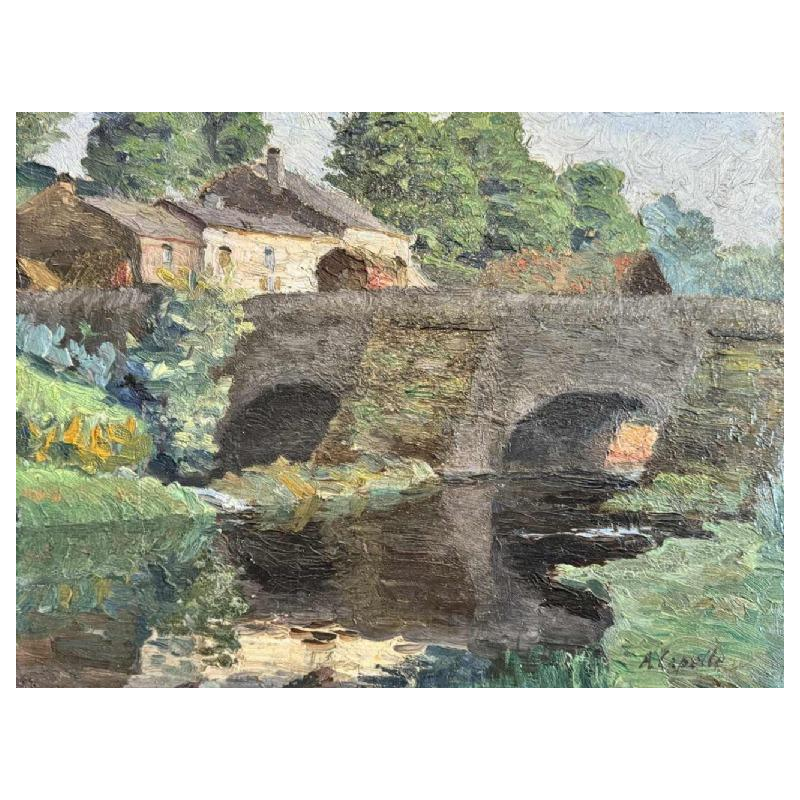 Aristide CAPELLE (1863-1948): Pont sur la Lesse.