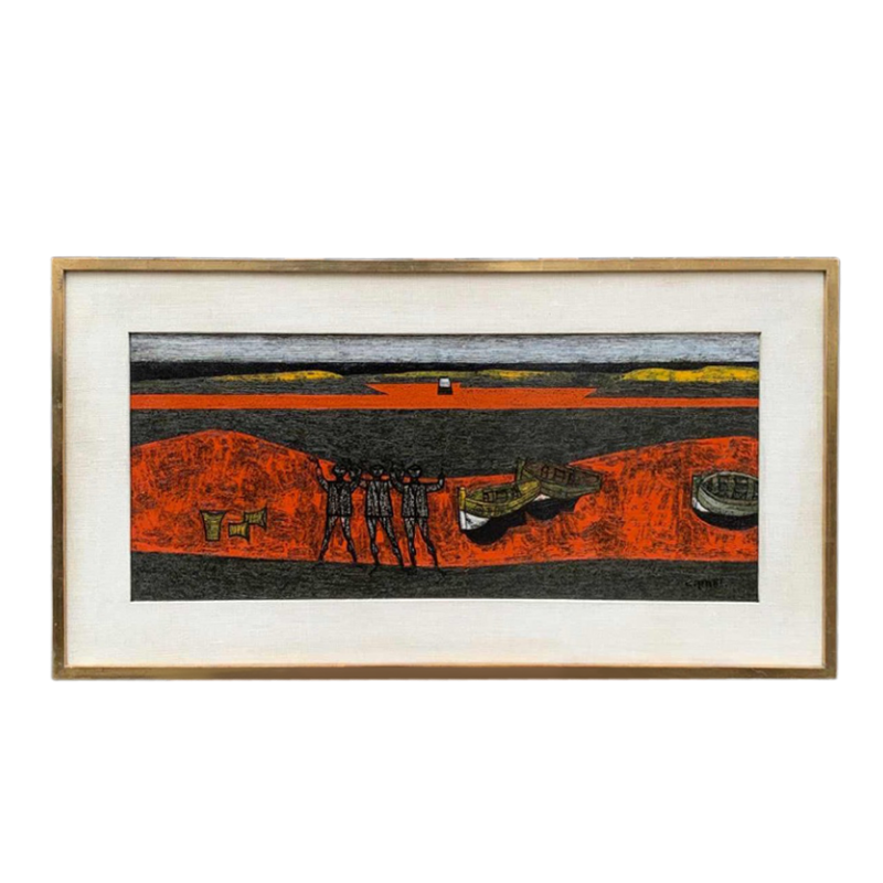 CAMUS Gustave olie op doek "La dune rouge"
