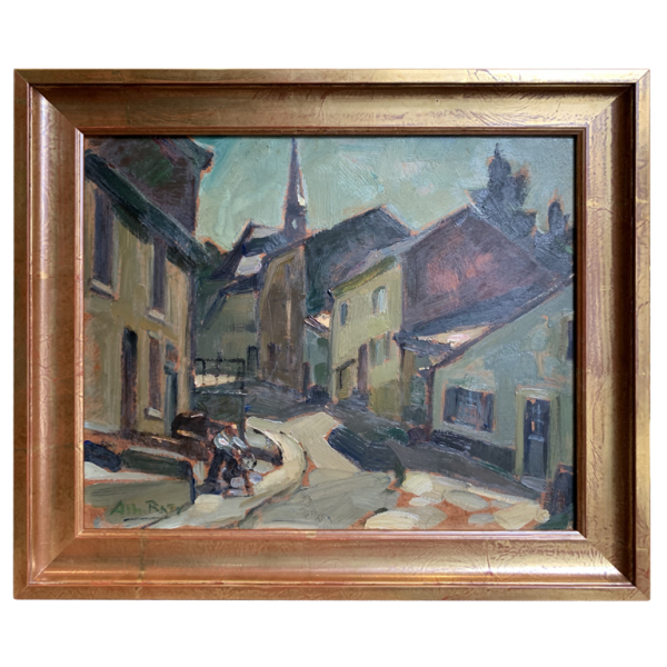 Albert RATY "le rémouleur" huile sur panneau signée en bas à gauche