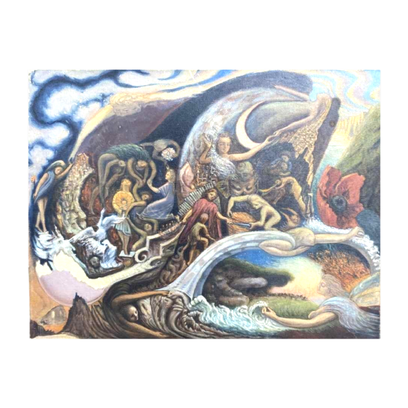 Dominique Dalozo, tableau Fantastique, huile sur toile