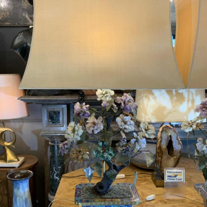 Paire de Jardinières Lampes Bronze Emaux Cloisonnés Chine Dynastie Qing Jiaqing