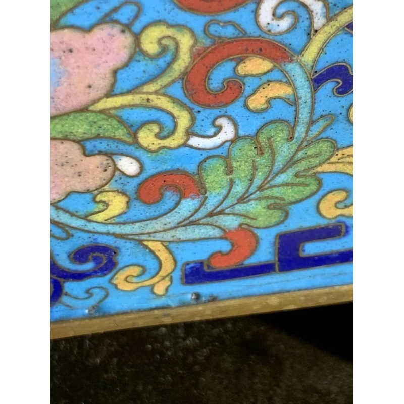 Paire de Jardinières Lampes Bronze Emaux Cloisonnés Chine Dynastie Qing Jiaqing