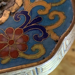 Pair of Bronze Enamel Cloisonné Planters / Lamps, China Qing Dynasty Jiaqing