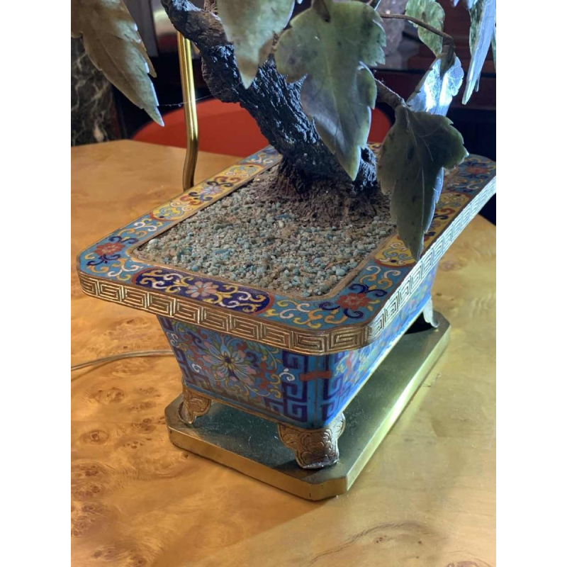 Paar Cloisonné geëmailleerde bronzen plantenbakken / lampen, China Qing Dynasty