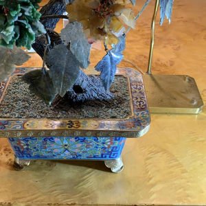 Pair of Bronze Enamel Cloisonné Planters / Lamps, China Qing Dynasty Jiaqing