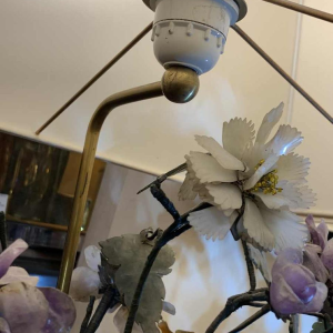 Paire de Jardinières Lampes Bronze Emaux Cloisonnés Chine Dynastie Qing Jiaqing