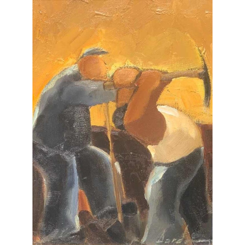Huile sur toile de Milo DARDENNE : piocheur