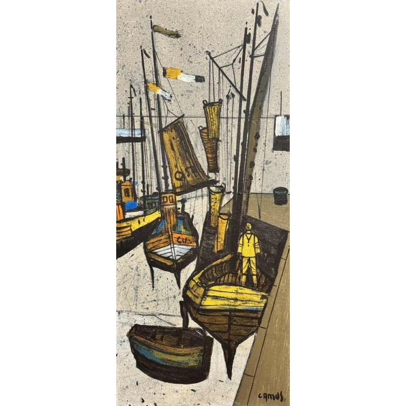 Gustave CAMUS 'St Guenole' Olieverf op doek, schilderij, 1962
