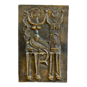 Ottó Kopcsányi 'Centaure & Sirène' sculpture murale brutaliste expressionniste, ca 1950