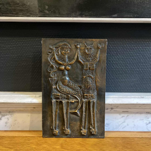 Ottó Kopcsányi 'Centaur & Mermaid' expressionistisch brutalistisch muur sculptuur beeld ca 1950
