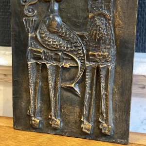 Ottó Kopcsányi 'Centaur & Mermaid' expressionistisch brutalistisch muur sculptuur beeld ca 1950