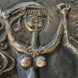 Ottó Kopcsányi 'Centaur & Mermaid' expressionistisch brutalistisch muur sculptuur beeld ca 1950