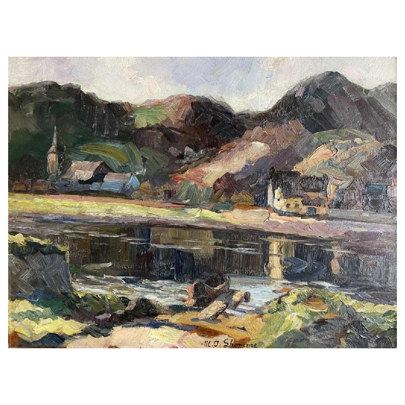 Modeste Jean LHOMME (1883-1946): « La Meuse à Chokier »  (Engis-Liège-Seraing)