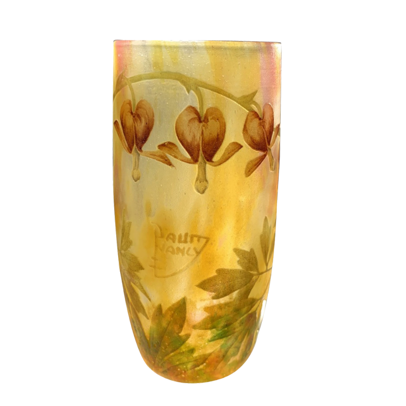 Gobelet - vase DAUM Nancy décor "Coeur de Jeanette" ou "Coeur de Marie"