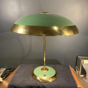 HELO LEUCHTEN, golden and lacquered Art Deco Desk / Table Lamp / BAUHAUS, 1940