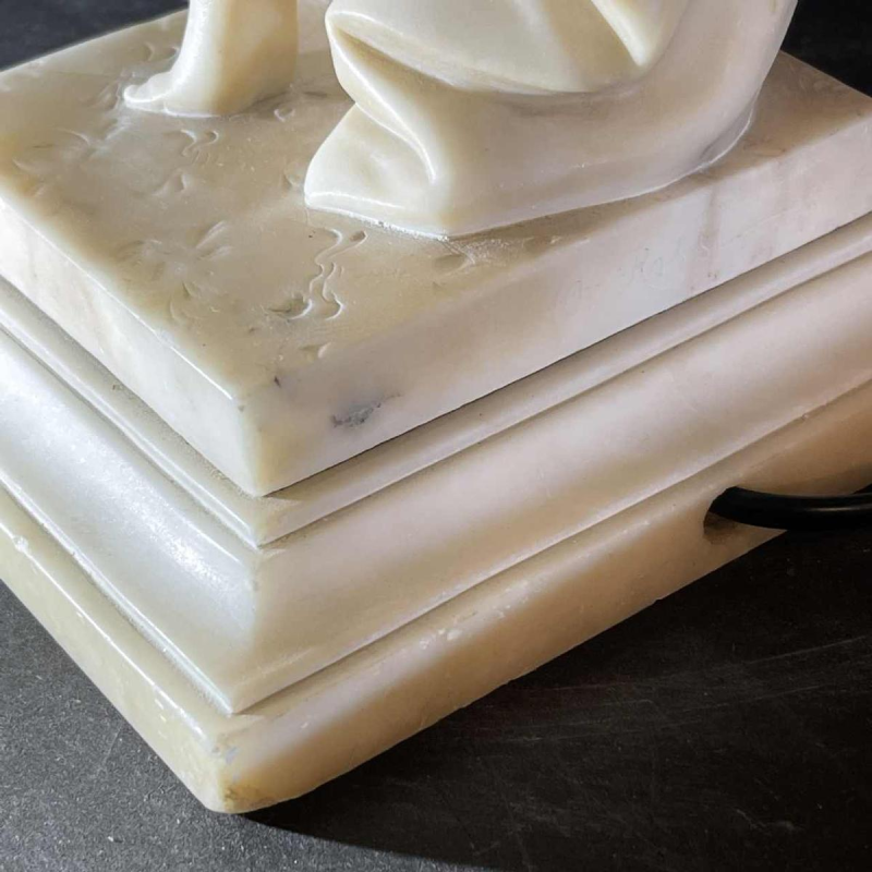 O. ROSSI, Oriental Dancer, Art Deco Alabaster Woman Lamp / Sculpture,1920s