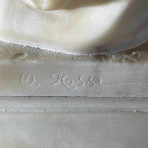 O. ROSSI, Oosterse Danseres, Art Deco Vrouwenlamp / Sculptuur Albast Jaren 1920