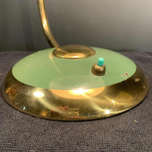 HELO LEUCHTEN, golden and lacquered Art Deco Desk / Table Lamp / BAUHAUS, 1940