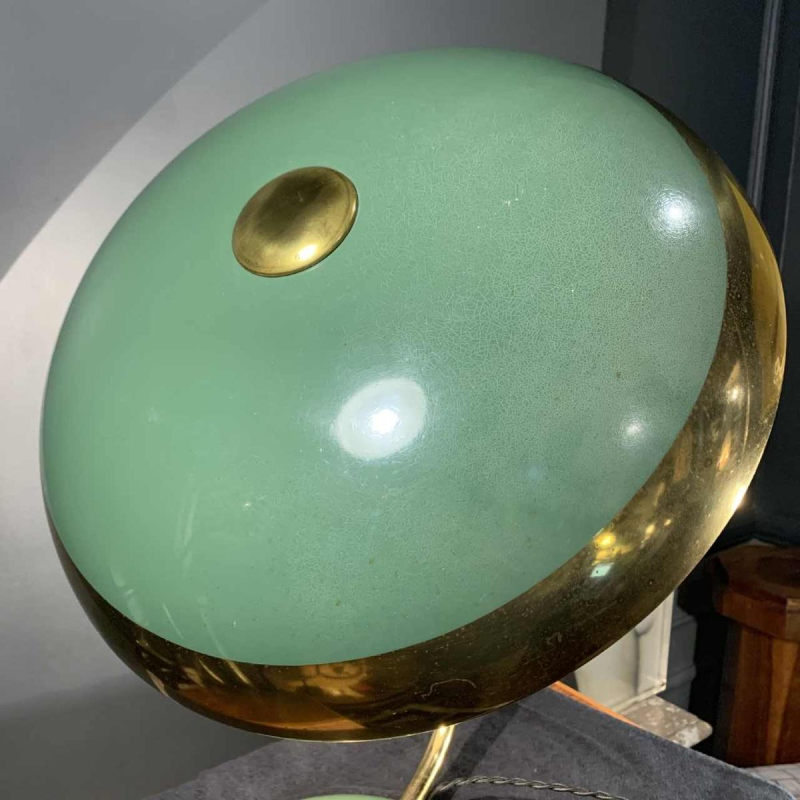 HELO LEUCHTEN, Lampe de Bureau / Table, dorÃ©e et laquÃ©e Art DÃ©co / BAUHAUS, 1940