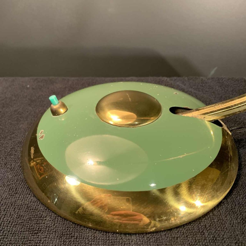 HELO LEUCHTEN, golden and lacquered Art Deco Desk / Table Lamp / BAUHAUS, 1940