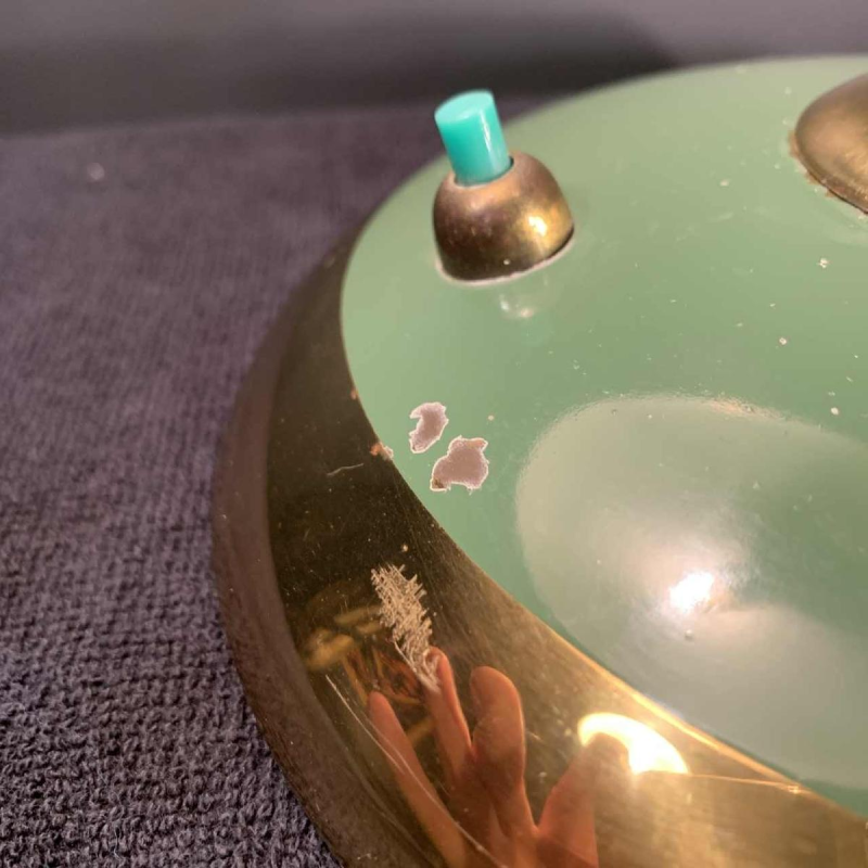 HELO LEUCHTEN, golden and lacquered Art Deco Desk / Table Lamp / BAUHAUS, 1940