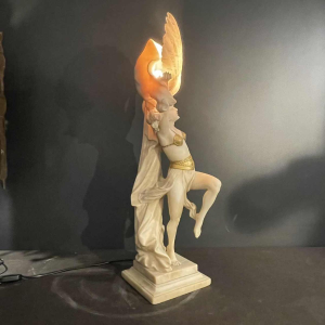 O. ROSSI, Oriental Dancer, Art Deco Alabaster Woman Lamp / Sculpture,1920s