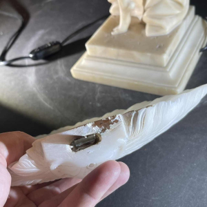 O. ROSSI, Danseuse Orientale, Lampe / Sculpture Femme Art DeÂ´co, Alba^tre 1920s