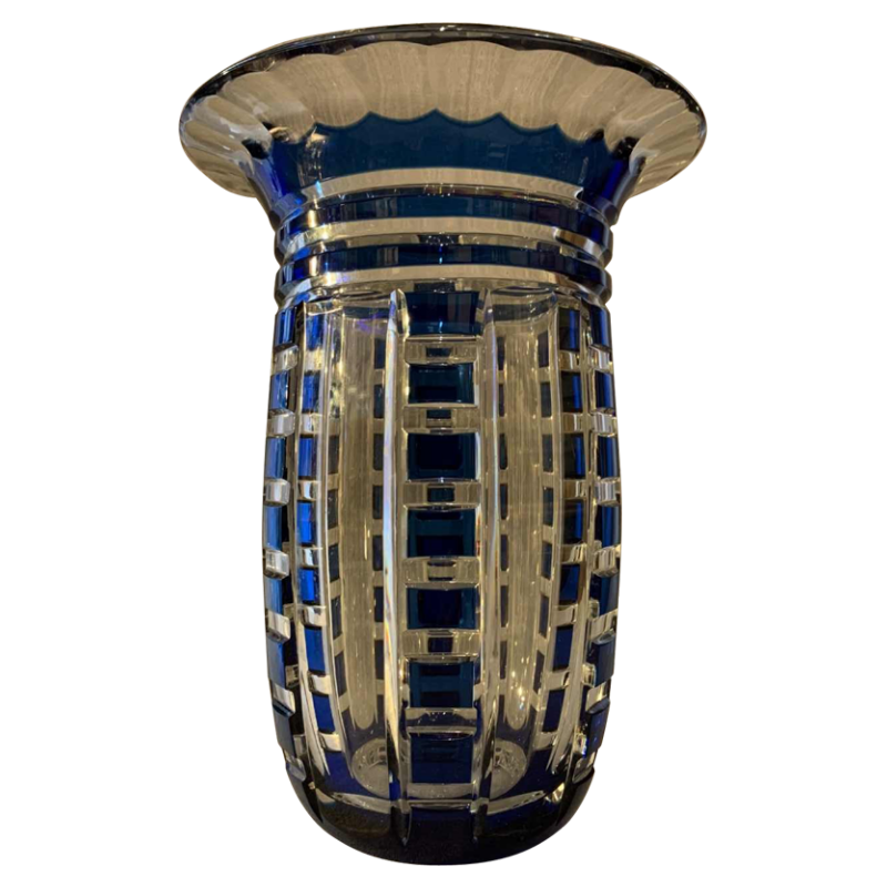 Val Saint-Lambert vase Joseph Simon art deco en cristal taillé