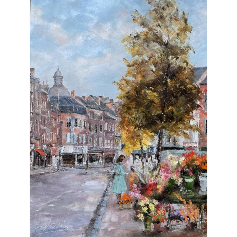 Alphonse CREPIN (1931-2010): « la marchande de fleurs Place de l'Ange à Namur »