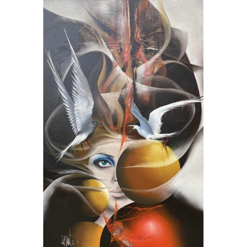 Luc GENOT (1943-1995) « Visage ». HST 120x70 cm