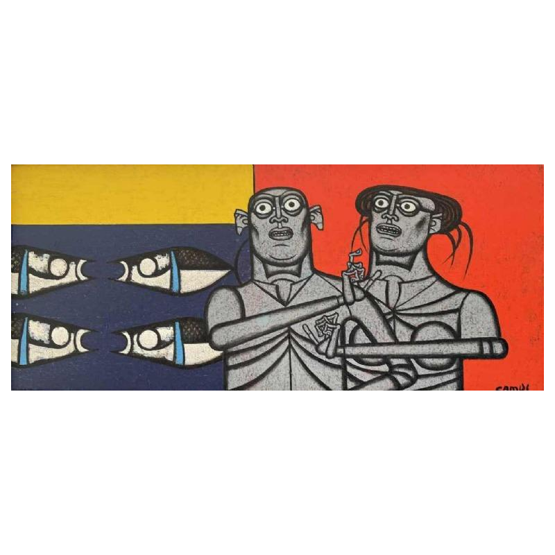 Gustave CAMUS (1914-1984) « Couple en discorde »
