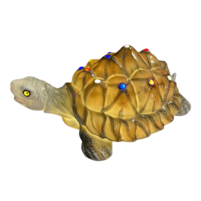 CAPODIMONTE " Tortue " Lampe Veilleuse Sculpture Porcelaine italienne, 1930s