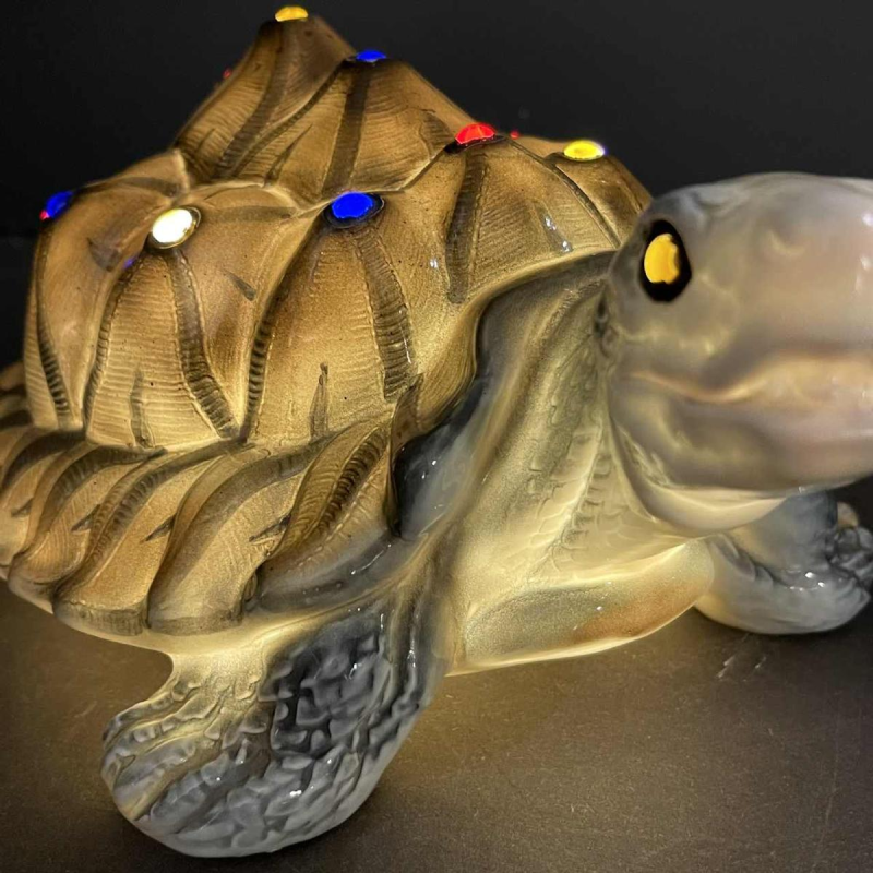 CAPODIMONTE "Turtle" Nightlight Lamp Sculpture Italian porcelain, 1930s